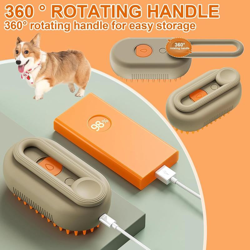 Cat Steam Brush, 2025 New Pet Steam Grooming Comb, 3 in 1 Cat Steam Brush, Suitable for Cats and Dogs Pet Steam Brush