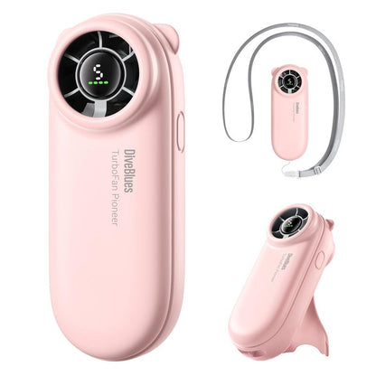 Powerful Portable Turbo Fan - 4000mAh USB Rechargeable Handheld Fan with 5 Speeds, Up to 16 Hours of Cooling for Travel, Summer, and Outdoor Use (Pink)