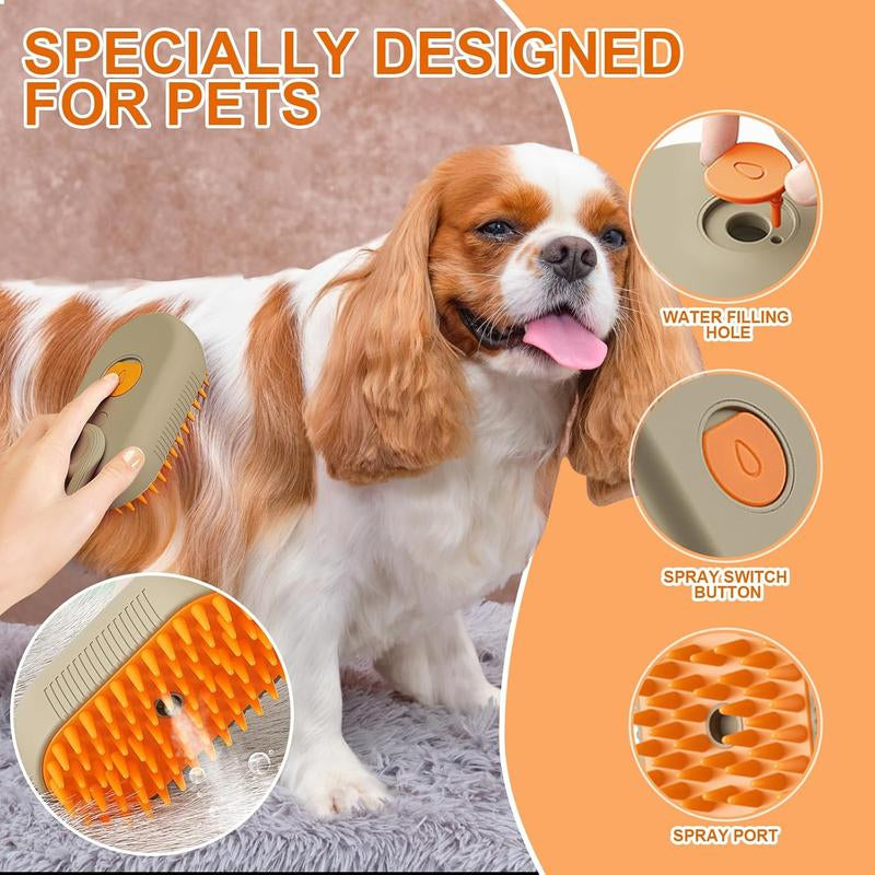 Cat Steam Brush, 2025 New Pet Steam Grooming Comb, 3 in 1 Cat Steam Brush, Suitable for Cats and Dogs Pet Steam Brush