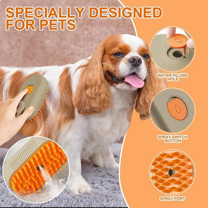 Cat Steam Brush, 2025 New Pet Steam Grooming Comb, 3 in 1 Cat Steam Brush, Suitable for Cats and Dogs Pet Steam Brush
